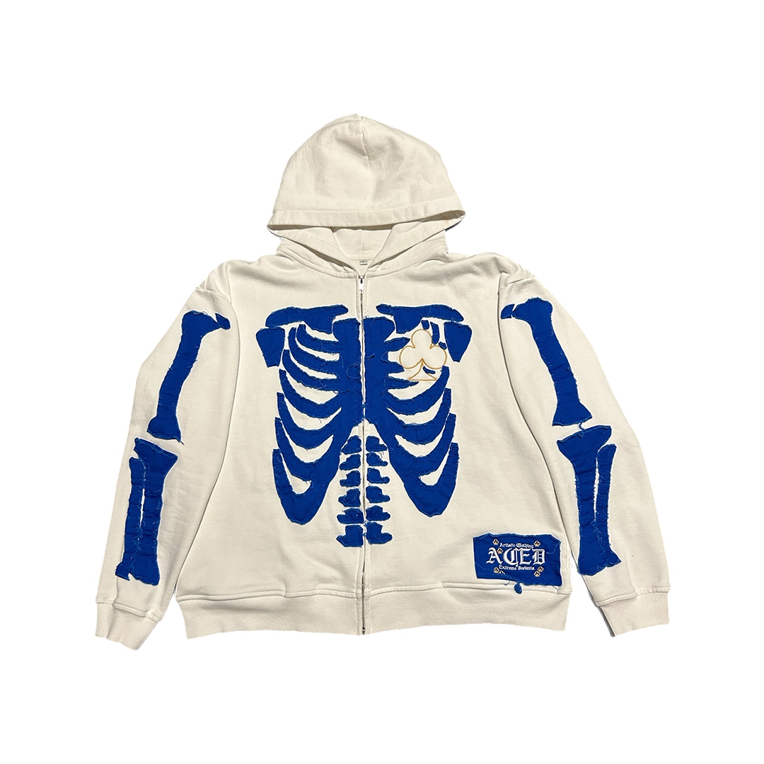 Bone Stitching Hoodie White