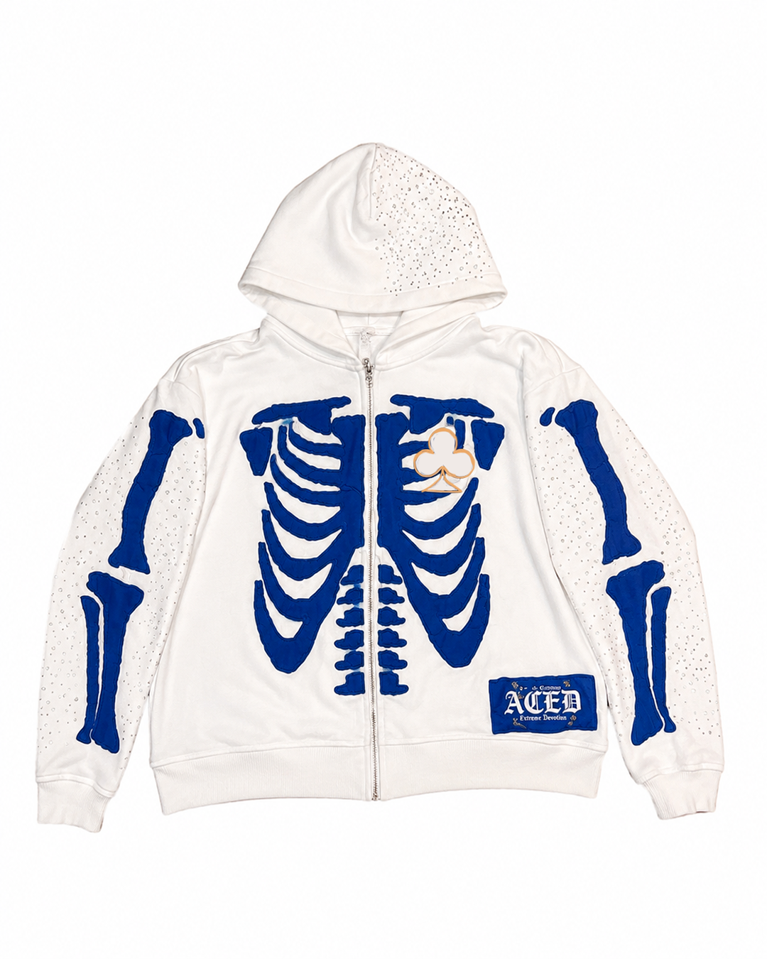 Bone Stitching Hoodie White