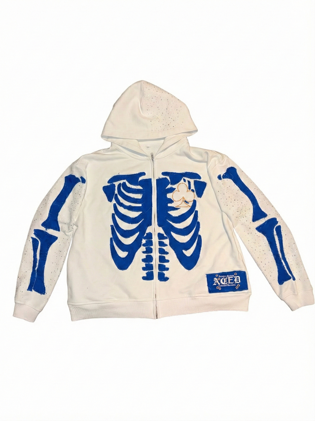 Bone Stitching Hoodie White